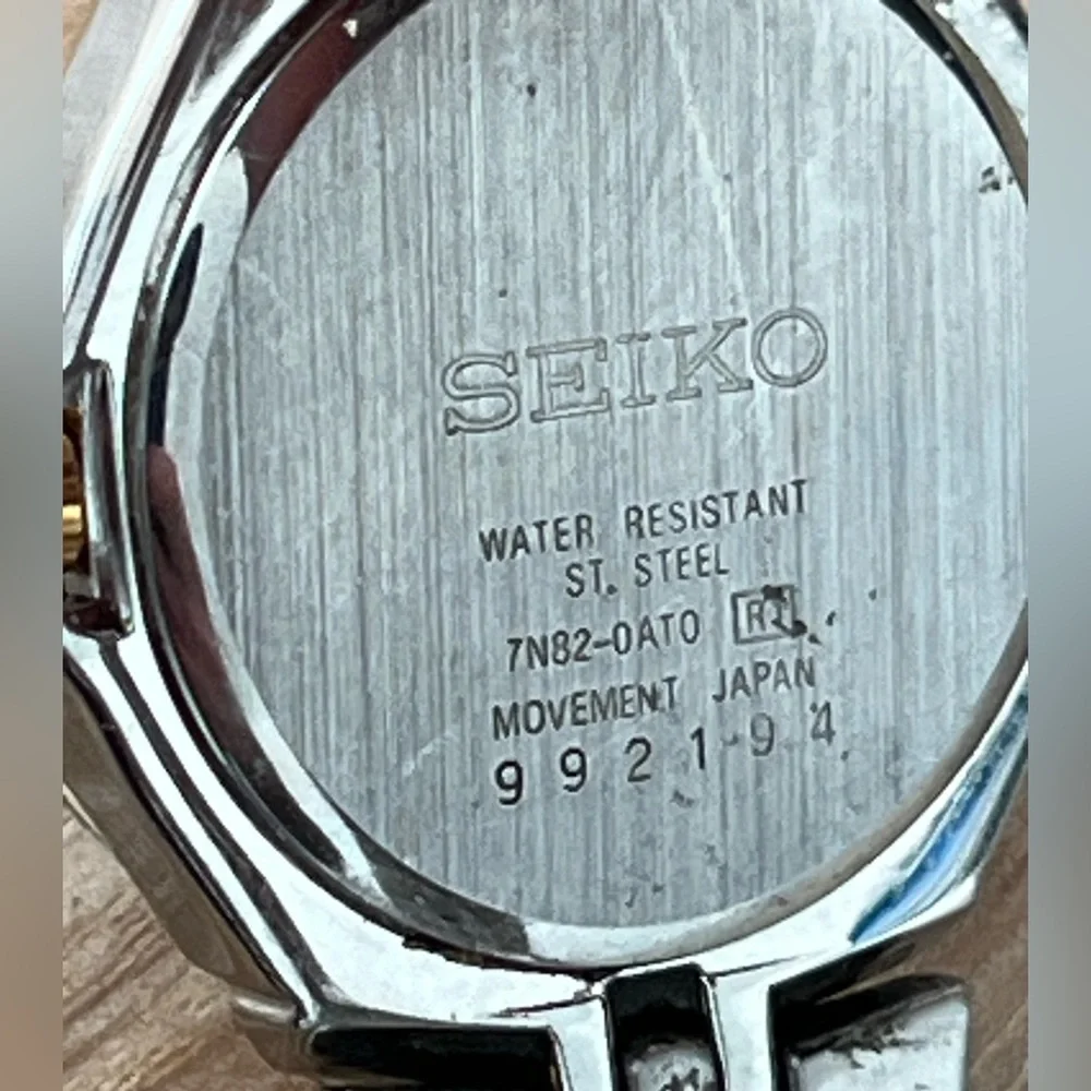 Seiko Ladies Watch Two-Tone Bracelet White Dial Date Window